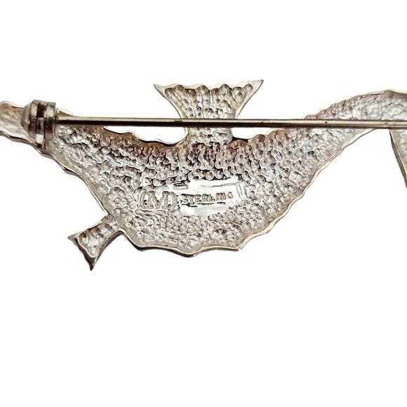 Sterling Silver Seahorse Brooch Pin Signed By Maker L502 - Picture 9 of 11